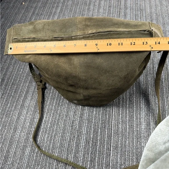 World Market Olive Leather/Suede Shoulder Bag - Picture 8 of 12